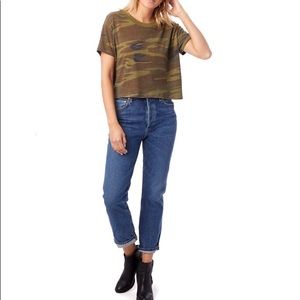 Headliner Camo Eco-Jersey Cropped T-Shirt NWOT